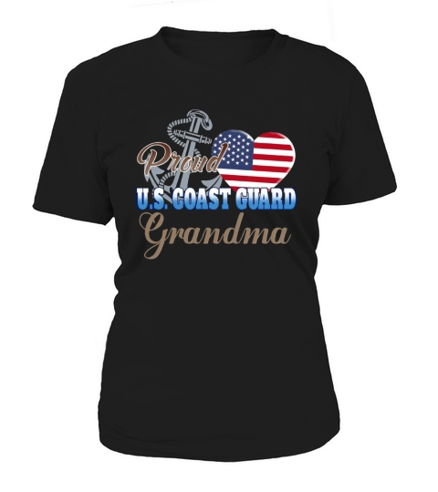 Proud U.s. Coast Guard Grandma Patriotic Heart Women's T-Shirt