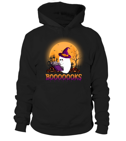 Booooooks Boo Read Books Halloween T Shirt Hoodie Unisex