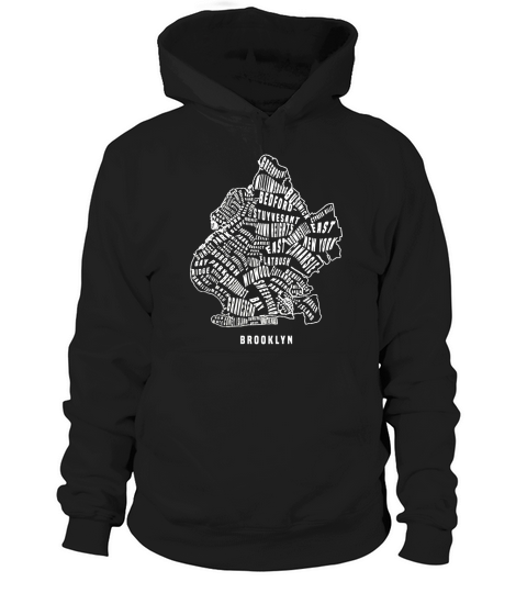 BROOKLYN MAP T-Shirt - Brooklyn Souvenir Tee - Areas Of NYC Hoodie Unisex