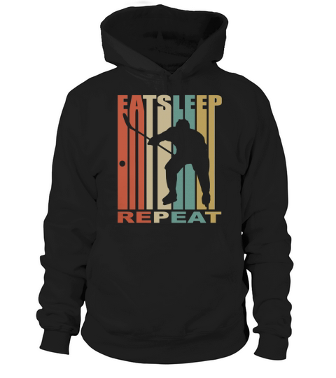 Eat Sleep Ice Hockey Repeat T-Shirt Retro Tee Hoodie Unisex