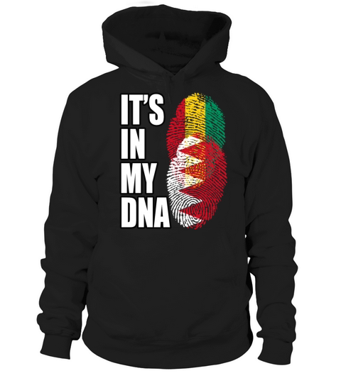 Guinean And Bahraini Mix Heritage DNA Flag Hoodie Unisex