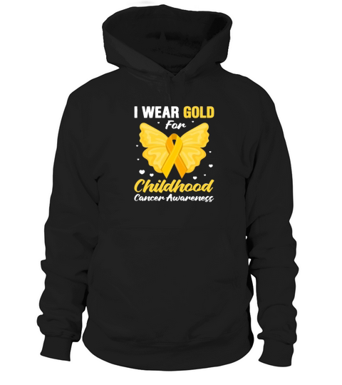 I Wear Gold For Childhood Cancer Awareness Hoodie Unisex