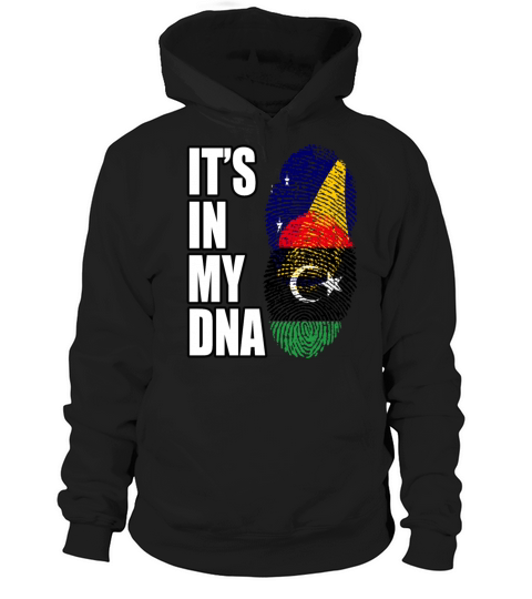 Tokelauan And Libyan Mix Heritage DNA Flag Hoodie Unisex