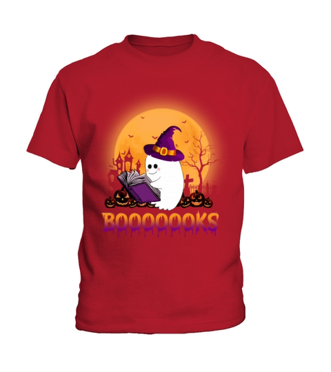 Booooooks Boo Read Books Halloween T Shirt Kids T-Shirt
