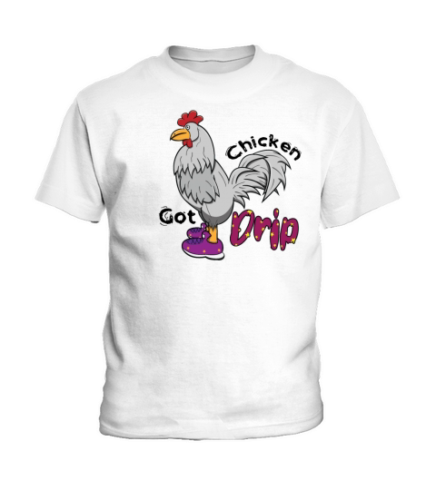 Chicken With Shoes White Purple DRIP Kids T-Shirt