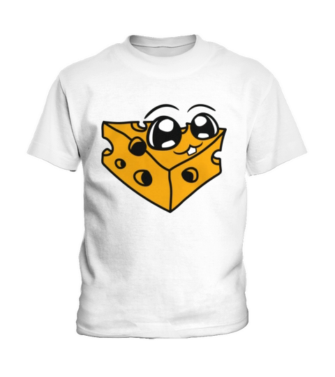 cute cute face alive cheese holes gauda comic cart Kids T-Shirt