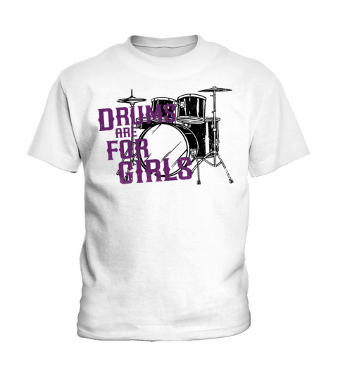 Drummer Drum Set Girl Vintage Kids T-Shirt