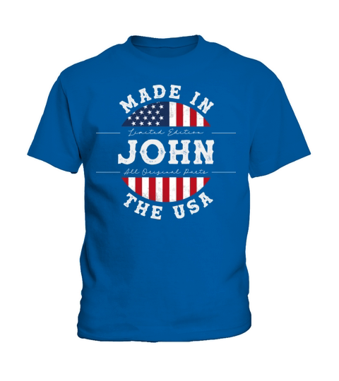 John Name Patriotic American Made in The USA Kids T-Shirt