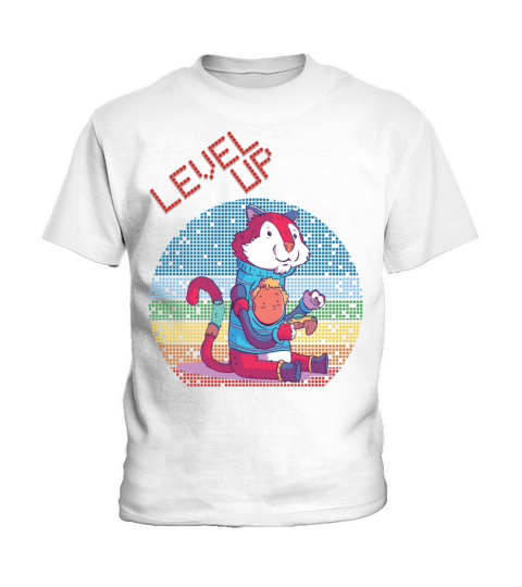 Level Up Gamer Video Games Retro Vintage Gaming Hi Kids T-Shirt