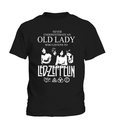 Never Underestimate An Old Lady Who Listens To Led Zeppelin Kids T-Shirt