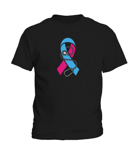 Stethoscope-Pregnancy Infant Loss Awareness Ribbon Kids T-Shirt