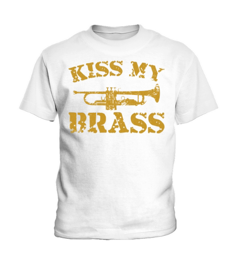 Trumpet Player Pun Vintage Kiss My Kids T-Shirt
