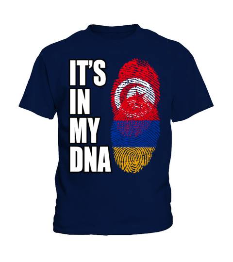 Tunisian And Armenian Mix Heritage DNA Flag Kids T-Shirt