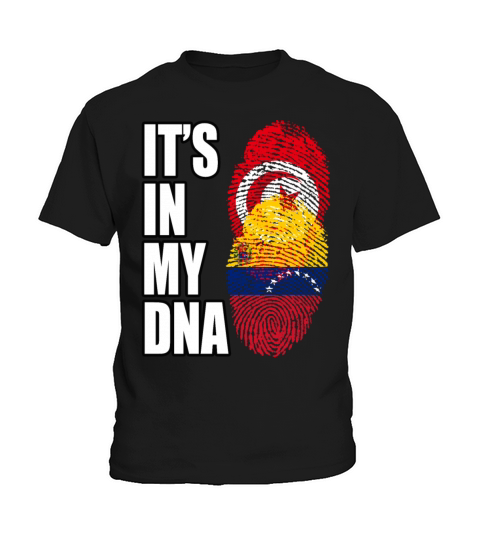 Tunisian And Venezuelan Mix Heritage DNA Flag Kids T-Shirt