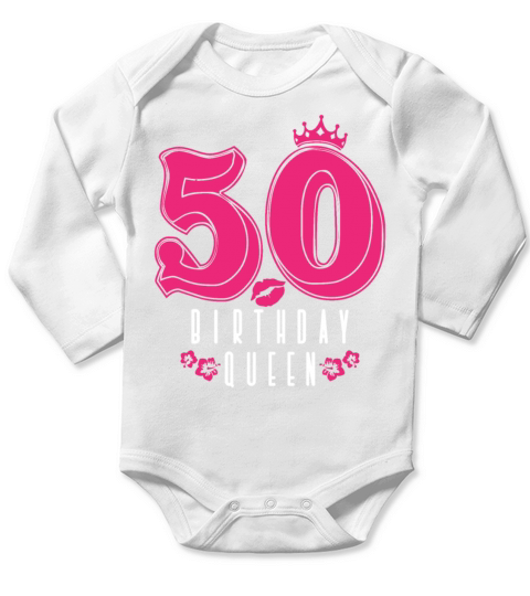 50th Birthday 50 Fifty Fiftieth Age Anniversary Long Sleeve Baby One-Piece