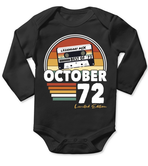 50th birthday vintage october 1972 limited edition Long Sleeve Baby One-Piece