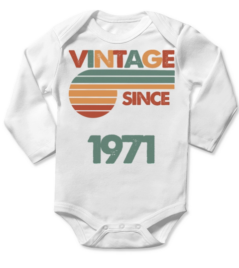 51th Vintage Birthday 1971 Long Sleeve Baby One-Piece