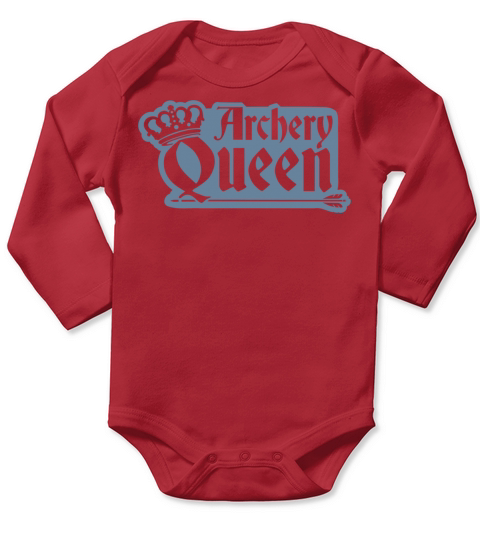 Archery Queen Simple Quote Badge Long Sleeve Baby One-Piece