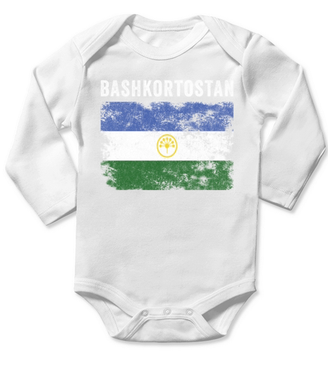 Bashkortostan Flag Vintage Bashkir Flag Long Sleeve Baby One-Piece