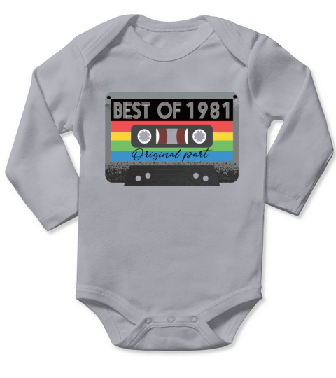 Best Of 1981 Vintage Cassette Retro Birthday Long Sleeve Baby One-Piece