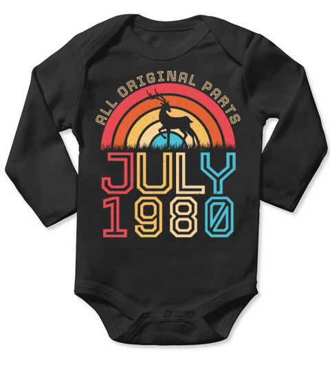 Born In July 1980 Long Sleeve Baby One-Piece