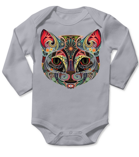 Cat Face MultiColor Long Sleeve Baby One-Piece