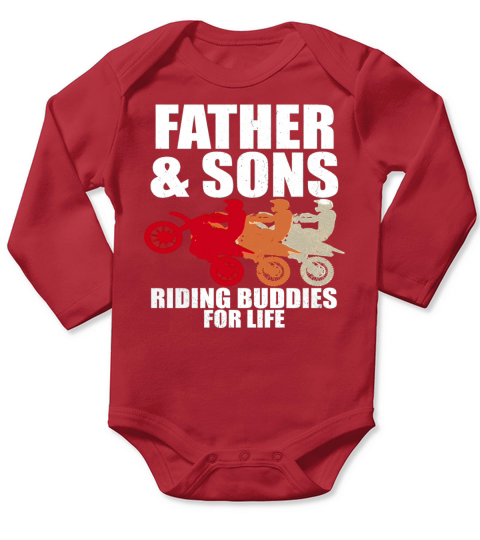 Dirt Bike Dad Shirt Father and Sons Motocross Shirt Black Youth Long Sleeve Baby One-Piece