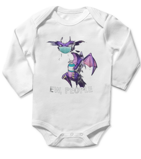 Dragon hug wash your hands mask ew people shirt Long Sleeve Baby One-Piece