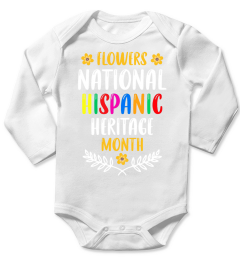 Flowers National Hispanic Heritage Month Long Sleeve Baby One-Piece