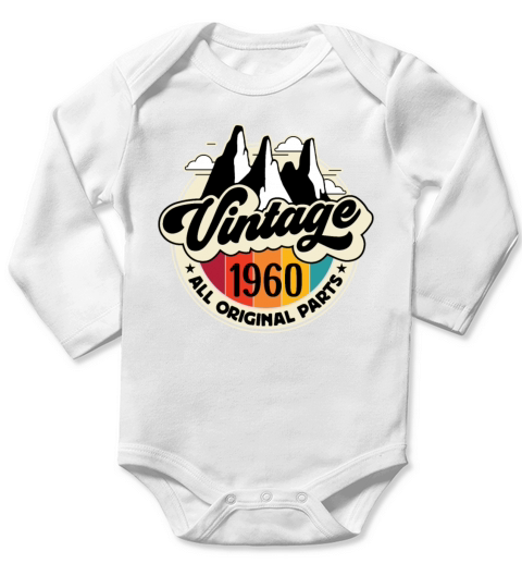Funny Birthday Born in 1960 Limited Edition Long Sleeve Baby One-Piece