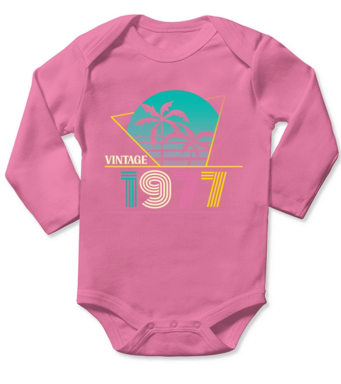 Funny Birthday Born in 1977 Limited Edition Long Sleeve Baby One-Piece