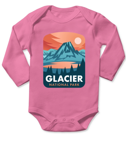 Glacier National Park Long Sleeve Baby One-Piece