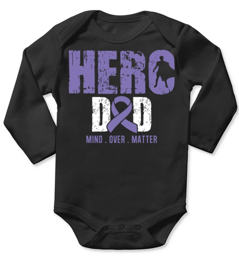 Hero Dad Hodgkins Lymphoma Cancer Awareness Ribbon Long Sleeve Baby One-Piece