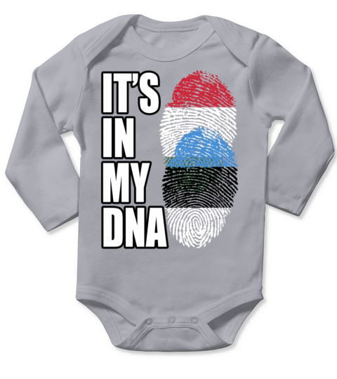 Hungarian And Estonian Mix Heritage DNA Flag Long Sleeve Baby One-Piece