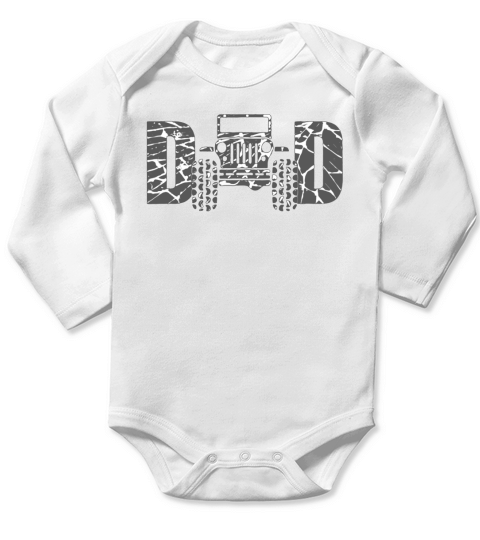 Jeep Dad Simple Cool Father Day Long Sleeve Baby One-Piece