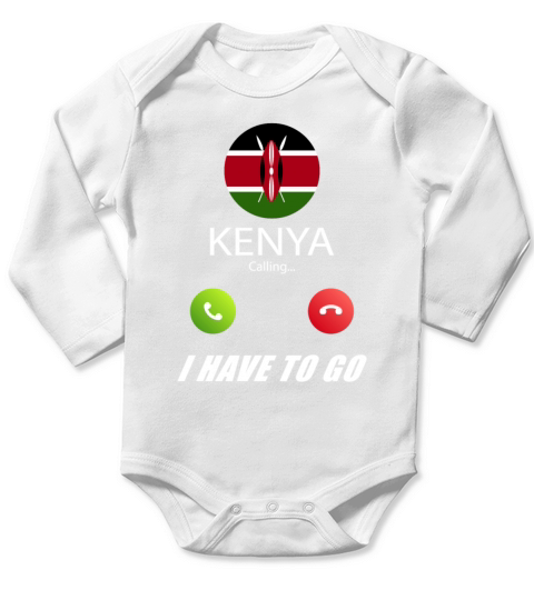 Kenya is calling Is calling Flag Saying Long Sleeve Baby One-Piece
