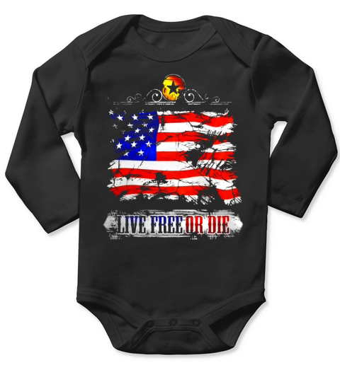 Live Free or Die America T-Shirt Long Sleeve Baby One-Piece