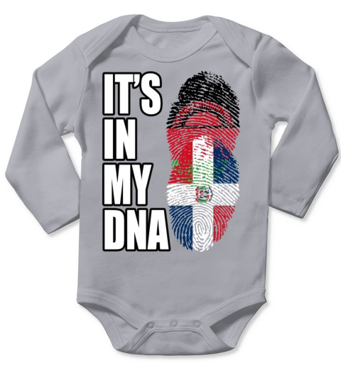 Malawian And Dominican Mix Heritage DNA Flag Long Sleeve Baby One-Piece