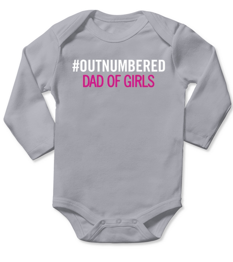 Mens Outnumbered Dad of Girls funny Fathers Day tee shirt Black Men Long Sleeve Baby One-Piece
