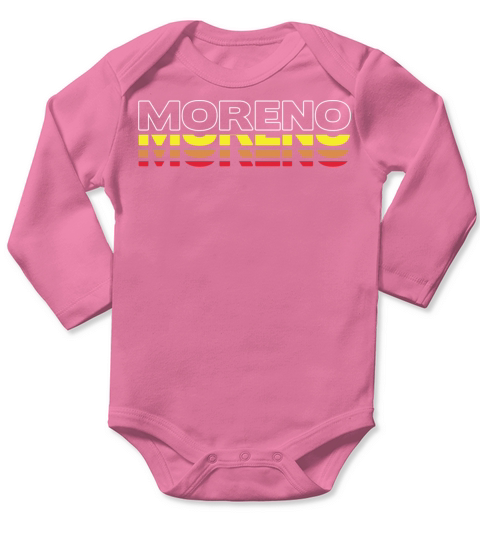 Moreno First Name Funny Vintage Sunset Moreno Long Sleeve Baby One-Piece