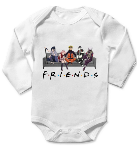 Naruto Sakura Sasuke Sai and Kakashi Friends Long Sleeve Baby One-Piece