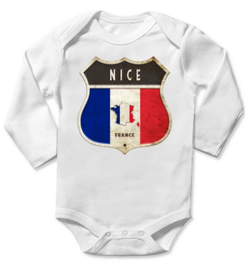 Nice France coat of arms flags design Long Sleeve Baby One-Piece