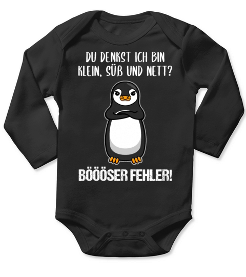 Penguin Small Sweet Nice Funny Quote Gift Long Sleeve Baby One-Piece