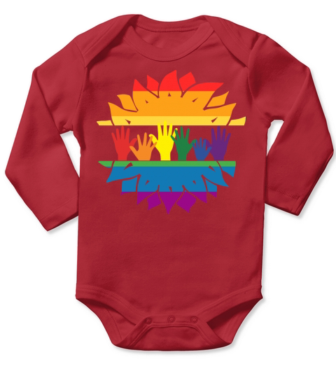 Pride flag hands Long Sleeve Baby One-Piece