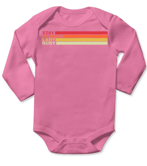 Retro Vintage Stay Strong Lady Ruby Long Sleeve Baby One-Piece