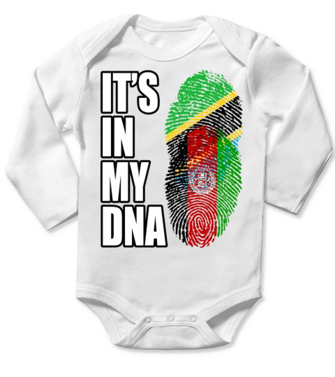 Tanzanian And Afghanistan Vintage Heritage DNA Fla Long Sleeve Baby One-Piece