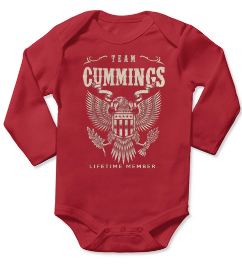 Team CUMMINGS Lifetime Member Long Sleeve Baby One-Piece