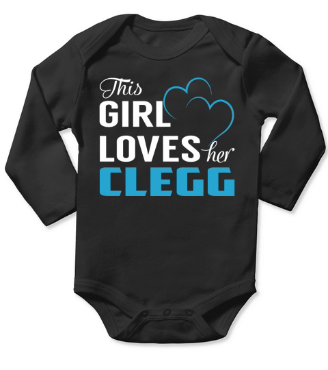 This Girl Loves Her CLEGG Name Shirts Long Sleeve Baby One-Piece