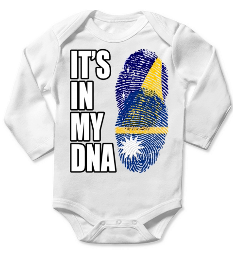 Tokelauan And Nauruan Mix Heritage DNA Flag Long Sleeve Baby One-Piece