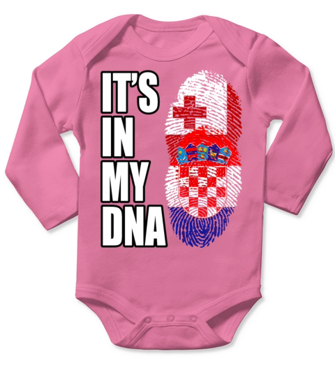 Tongan And Croatian Mix Heritage DNA Flag Long Sleeve Baby One-Piece